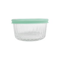 Elara Round Ribbed Glass Container 250ml (1pk)