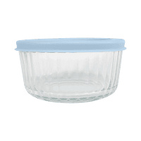 Elara Round Ribbed Glass Container 500ml (1pk)