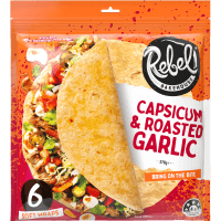 Capsicum & Roasted Garlic Soft Wraps (6 x 63g)