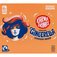 Organic Gingerella Ginger Beer Soft Drink (4 x 330ml)