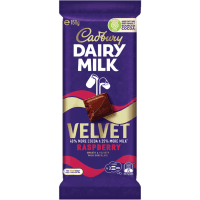 Velvet Raspberry Dairy Milk Chocolate Block (150g)