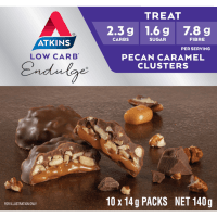 Indulge Pecan Caramel Clusters Low Carb (10 x 14g)