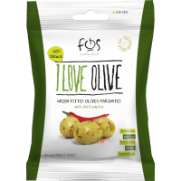 I Love Olives Pitted Green Olives With Chilli & Paprika (60g)