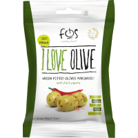 I Love Olive Green Pitted Olives With Chilli & Paprika (90g)
