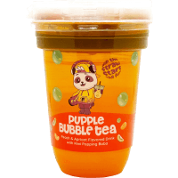 Pupple Peach Apricot Flavored Drink & Kiwi Flavored Fruit Balls Bubble Tea (400ml)