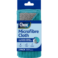 Microfibre Cloth with Scrub Corner (2pk)