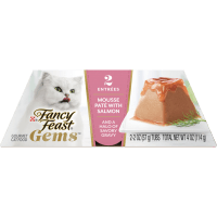 Gems Mousse Paté With Salmon and Halo of Savory Gravy Cat Food (2 x 57g)