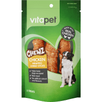 Jumbo Chicken Wrapped Stick Chews Pet Treat (3pk)