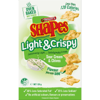 Shapes Light & Crispy Sour Cream & Chive Snacks (120g)