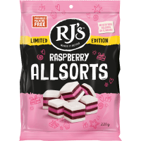 Raspberry Licorice Allsorts (220g)
