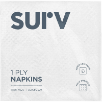1ply White Napkins (100 sheets)