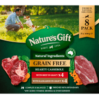 Grain Free Heart Casserole Beef or Kangaroo in Gravy Wet Dog Food (8 x 100g)