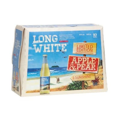 Long White Vodka Apple & Pear 4.8% Bottles 10x320ml