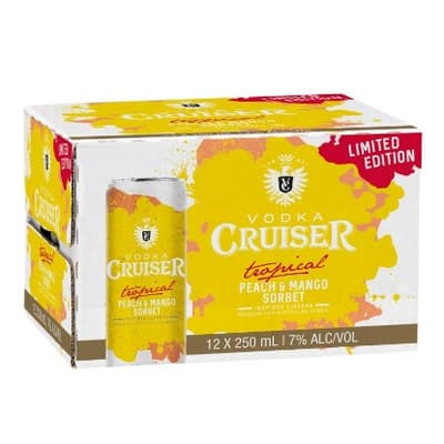 Cruiser Tropical Peach & Mango Sorbet 7% Cans 12x250ml