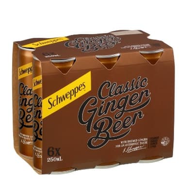 Schweppes Classic Ginger Beer Cans 6x250ml