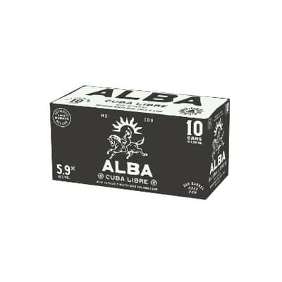 Alba Cuba Libre White Rum, Cola & Lime 5.9% Cans 10x250ml