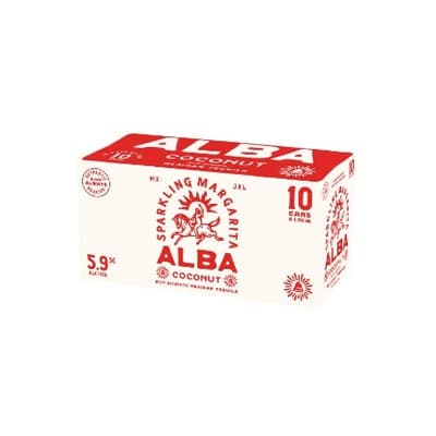 Alba Sparkling Margarita Coconut 5.9% Cans 10x250ml