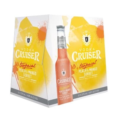 Cruiser Tropical Peach & Mango Sorbet 4.8% Bottles 12x275ml