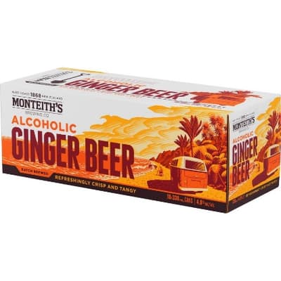 Monteith's Batch Brewed Alcoholic Ginger Beer Cans 10x330ml