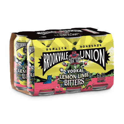 Brookvale Union Vodka Lemon Lime Bitters 4% Cans 6x330ml