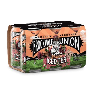Brookvale Union Vodka Peach Iced Tea 4% Cans 6x330ml
