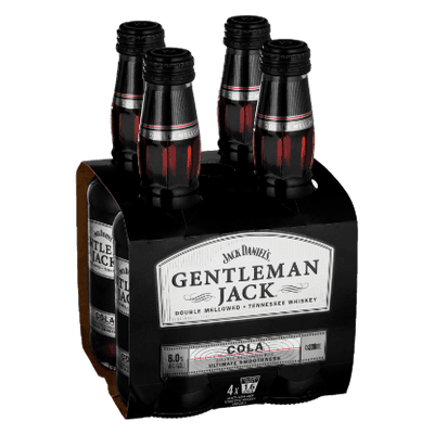 Gentleman Jack & Cola 6% Bottles 4x330ml