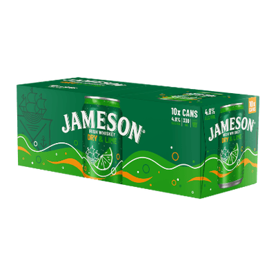 Jameson Dry & Lime 4.8% Cans 10x330ml