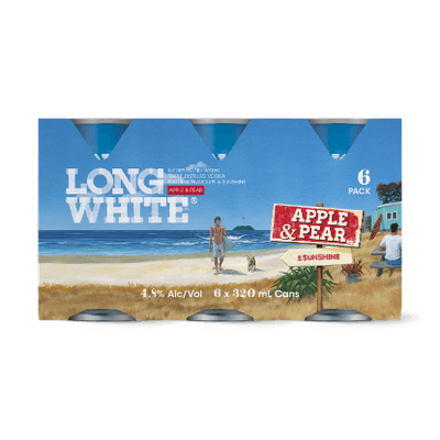Long White Vodka Apple & Pear 4.8% Cans 6x320ml