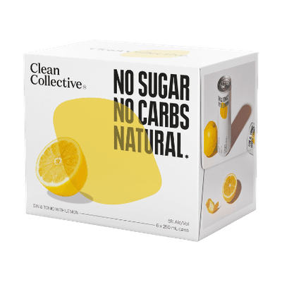 Clean Collective Gin & Tonic with Lemon 5% Cans 6x250ml