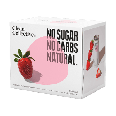 Clean Collective Strawberry Blush Pink Gin 5% Cans 6x250ml
