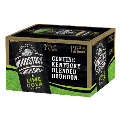 Woodstock & Lime Cola 7% Cans 12x250ml