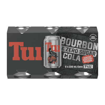 Tui Bourbon & Zero Sugar Cola 7% Cans 6x330ml