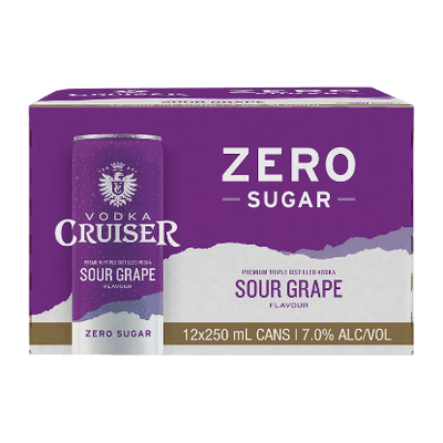 Cruiser Zero Sugar Sour Grape 7% Cans 12x250ml