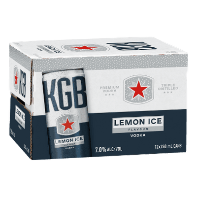 KGB Lemon Ice 7% Cans 12x250ml
