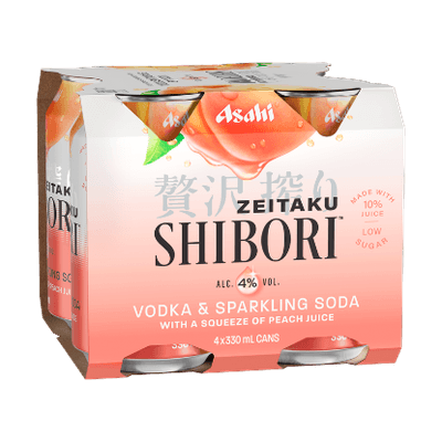 Asahi Zeitaku Shibori Vodka & Soda Peach 4% Cans 4x330ml