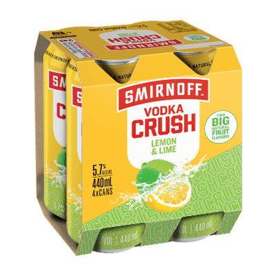 Smirnoff Crush Lemon & Lime 5.7% Cans 4x440ml