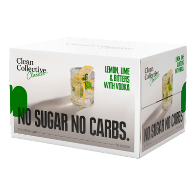 Clean Collective Lemon Lime & Bitters 5% Cans 12x250ml
