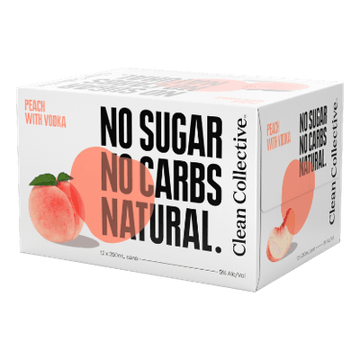 Clean Collective Peach with Vodka 5% Cans 12x250ml