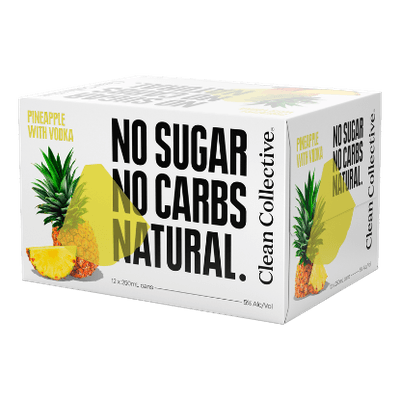 Clean Collective Pineapple with Vodka 5% Cans 12x250ml