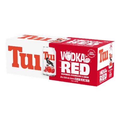 Tui Vodka Red Raspberry Strawberry & Lemon 6% Cans 10x330ml