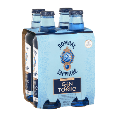 Bombay Sapphire Gin & Tonic 5.4% Bottles 4x275ml