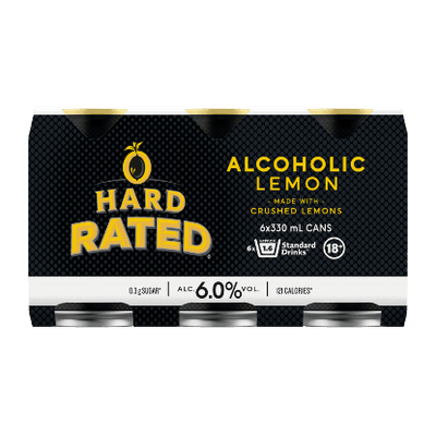 Hard Rated Alcoholic Lemon 6% Cans 6x330ml