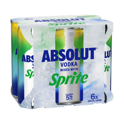 Absolut Vodka with Sprite 5% Cans 6x250ml
