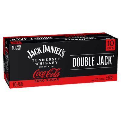 Jack Daniel's Double Jack with Coca-Cola Zero Sugar 7% Cans 10x330ml