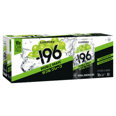 Suntory -196 Vodka, Shochu & Soda Double Grape 6% Cans 10x330ml