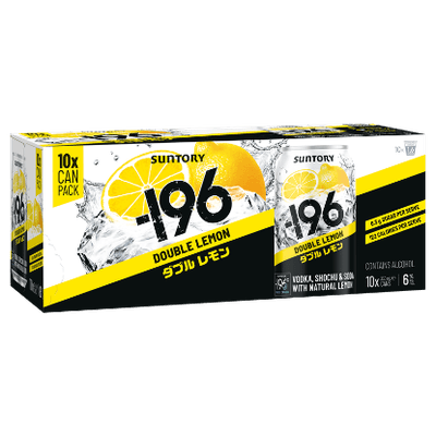 Suntory -196 Vodka, Shochu & Soda Double Lemon 6% Cans 10x330ml