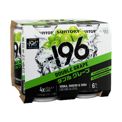 Suntory -196 Vodka, Shochu & Soda Double Grape 6% Cans 4x330ml