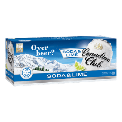 Canadian Club Soda & Lime 4.8% Cans 10x330ml