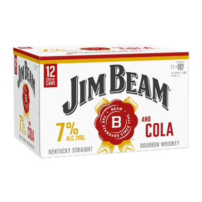 Jim Beam & Cola 7% Cans 12x250ml
