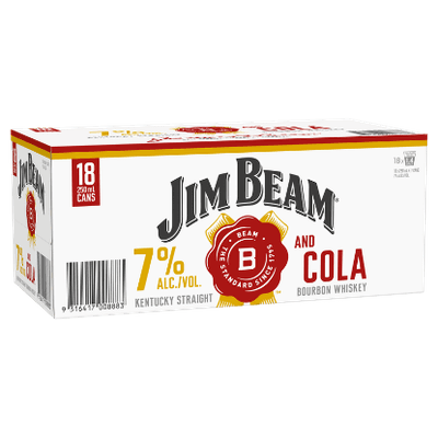 Jim Beam & Cola 7% Cans 18x250ml